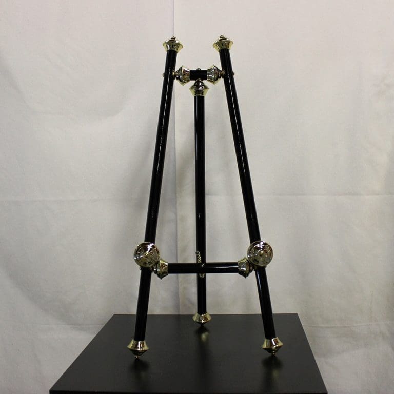 Table Top Easel Black W/Gold Trim Grand Event Rentals