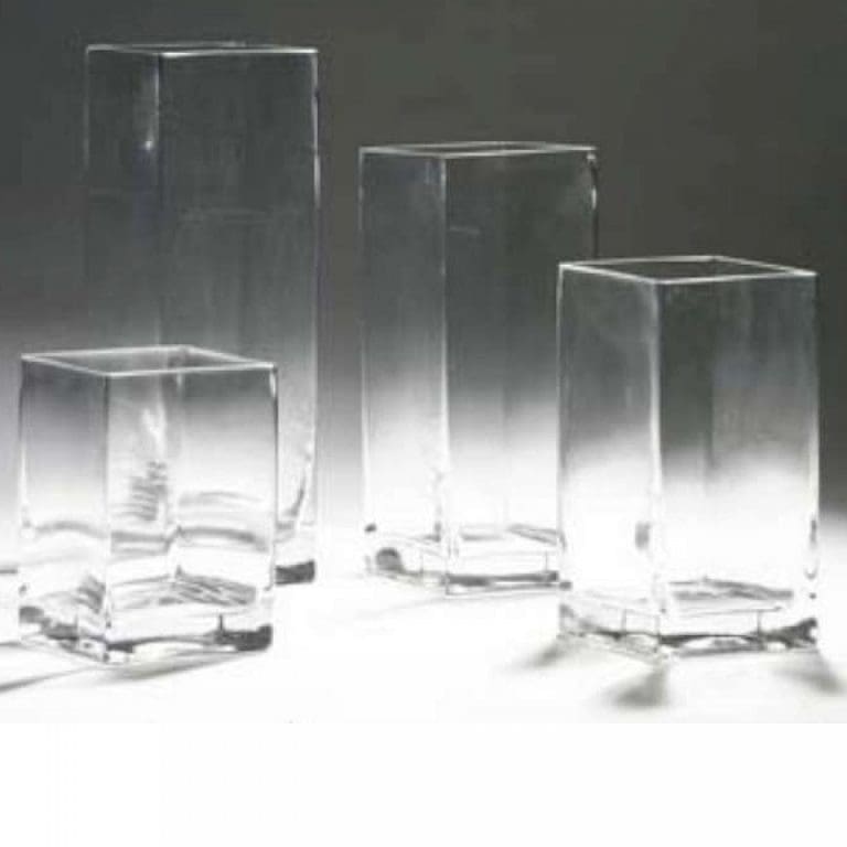 Square Glass Vase (select a size) Grand Event Rentals