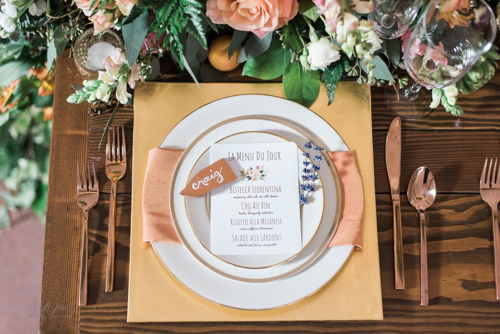 Place Setting for Snohomish Wedding
