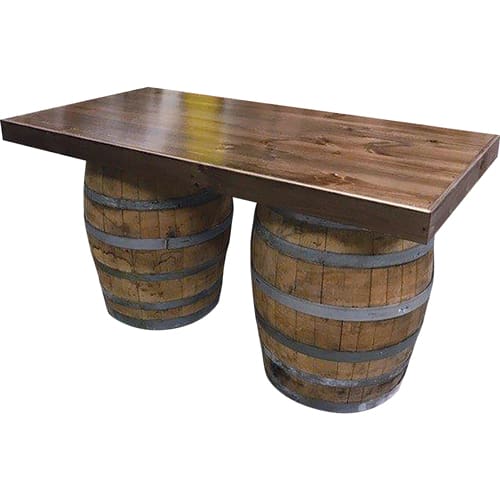 Wine barrel top table rental