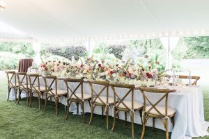 side view of the head table at wedding