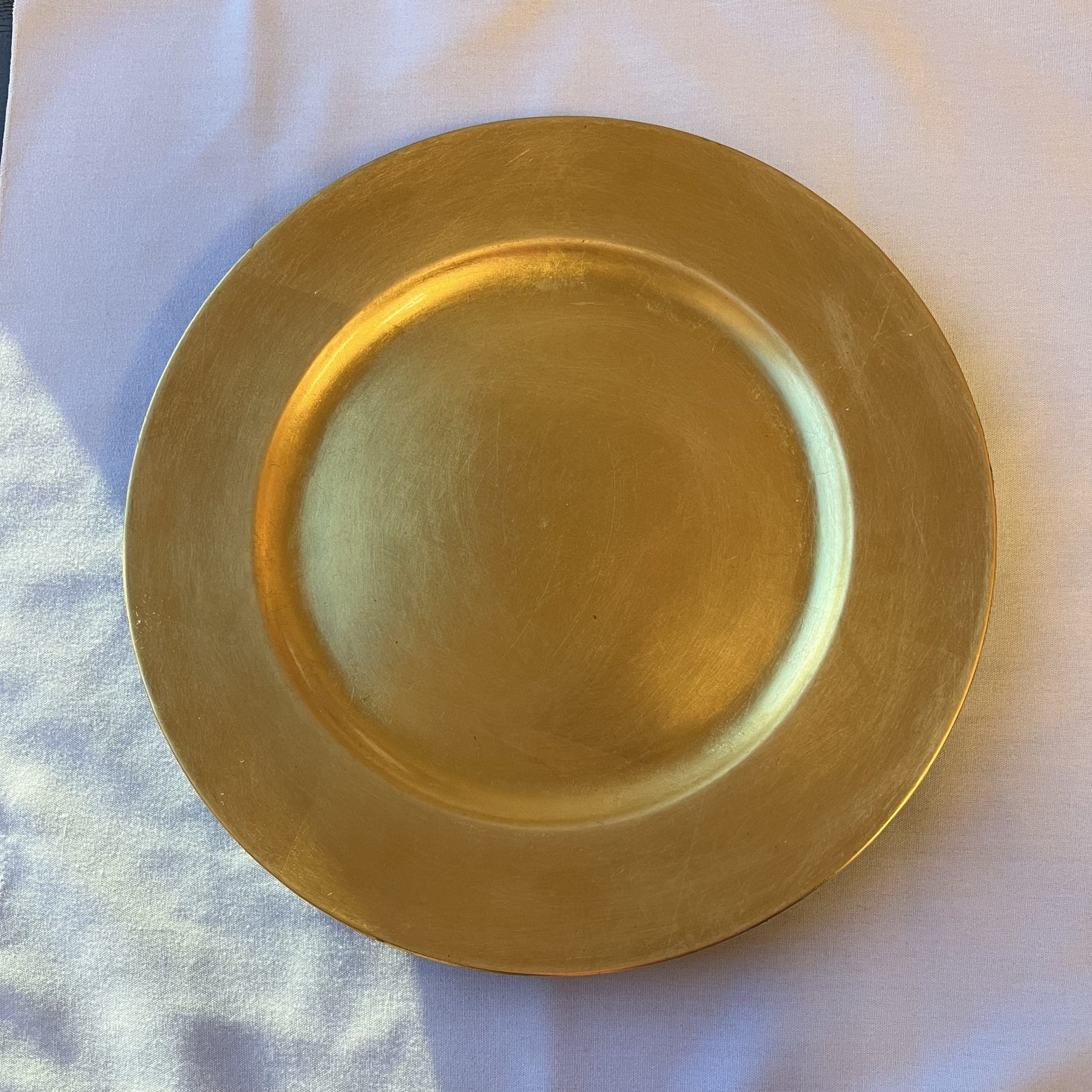 Rent Gold Table Chargers for Seattle Events, Weddings & Parties