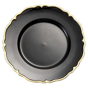 black and gold charger for wedding