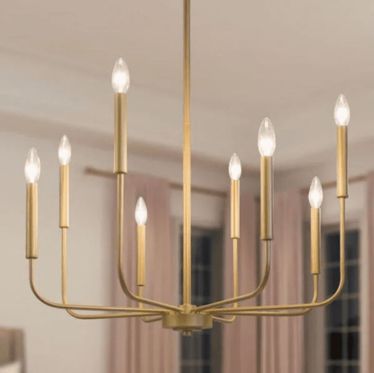 Modern Gold Candlestick Chandelier Lighting Rental for Seattle Events
