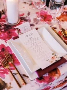 Placesetting for Snohomish wedding