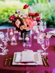 pink table linens