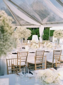 Tent Rental with Gold Chairs