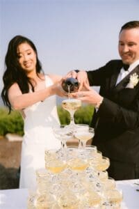 Wedding Couple Toast, Champagne Tower Rentals