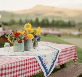 gingham tablecloth