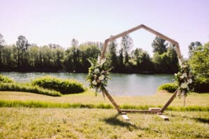 hexagon wedding arch