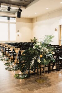 black wedding decor