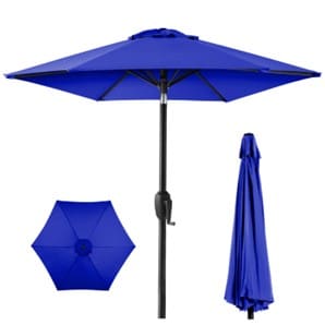 BLUE PICNIC UMBRELLA 7.5'D W/ X-LRG BASE (MUST BE USED WITH PICNIC TABLE)